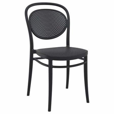 GRILLGEAR 17.3 in. Marcel Resin Outdoor Chair, Black GR3446097